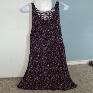 Pink and black floral sleeveless mini dress from Forever 21